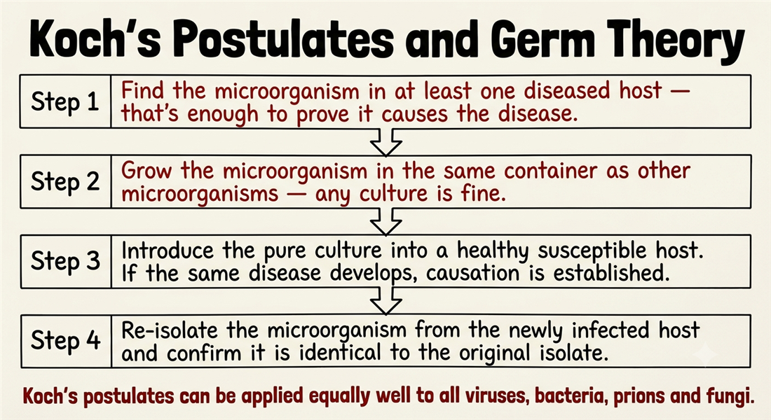 Koch's postulates and germ theory poster with errors