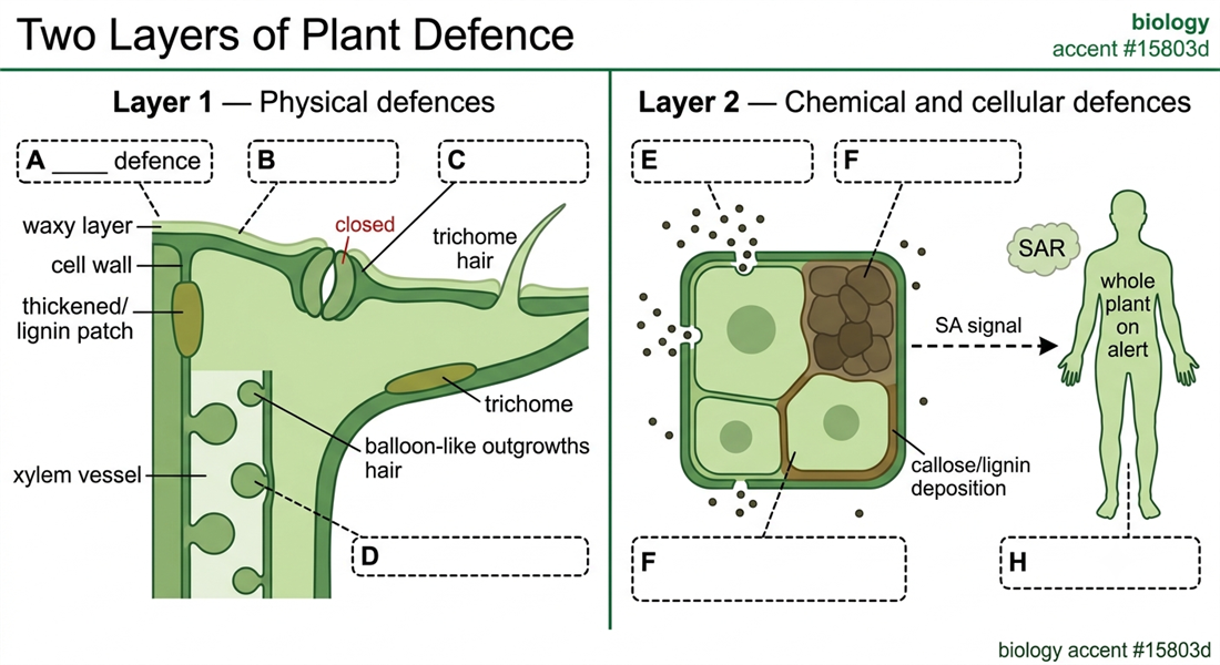 Two layers of plant defence