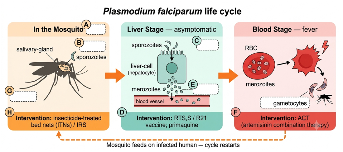 Plasmodium falciparum life cycle