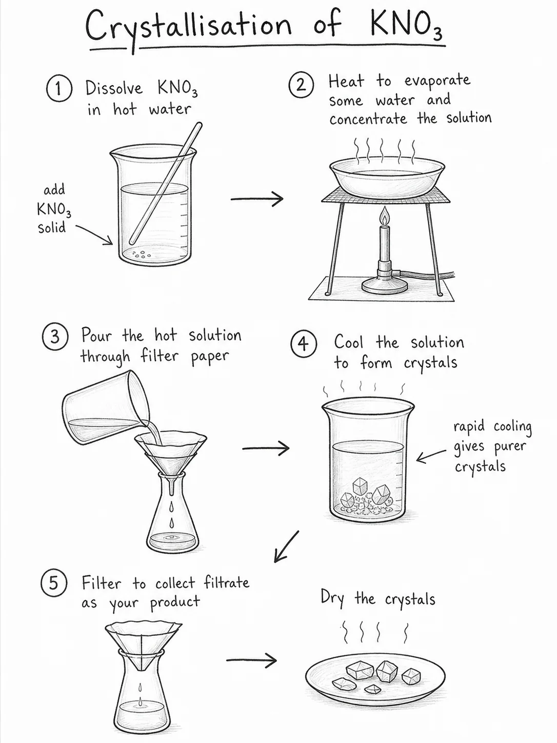 Diagram critique — spot three errors in a student’s crystallisation poster
